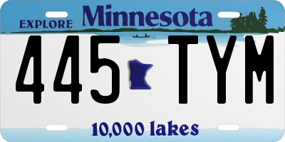 MN license plate 445TYM