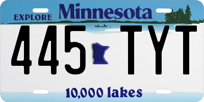 MN license plate 445TYT