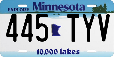 MN license plate 445TYV
