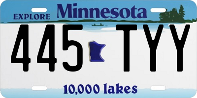 MN license plate 445TYY