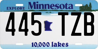 MN license plate 445TZB