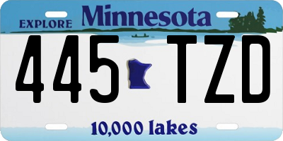 MN license plate 445TZD