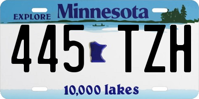MN license plate 445TZH