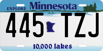 MN license plate 445TZJ