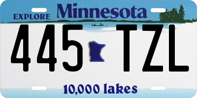 MN license plate 445TZL