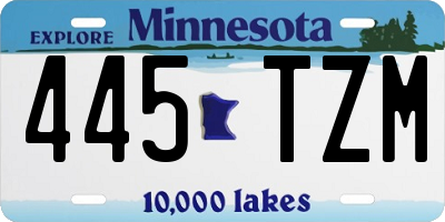 MN license plate 445TZM