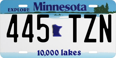 MN license plate 445TZN