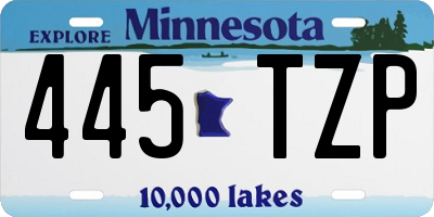 MN license plate 445TZP