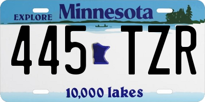 MN license plate 445TZR