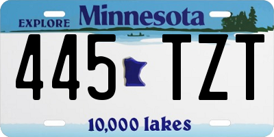 MN license plate 445TZT