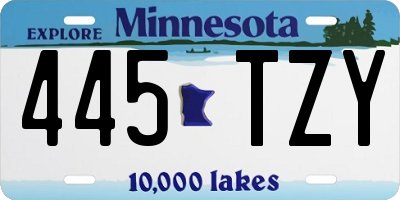 MN license plate 445TZY