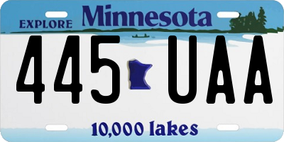 MN license plate 445UAA