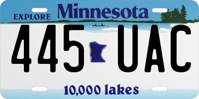 MN license plate 445UAC