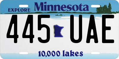 MN license plate 445UAE