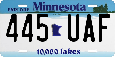 MN license plate 445UAF