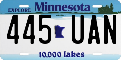 MN license plate 445UAN