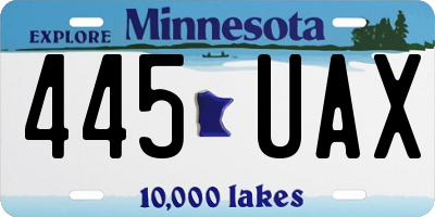 MN license plate 445UAX
