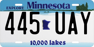 MN license plate 445UAY