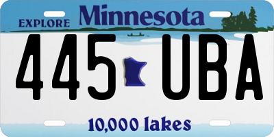 MN license plate 445UBA