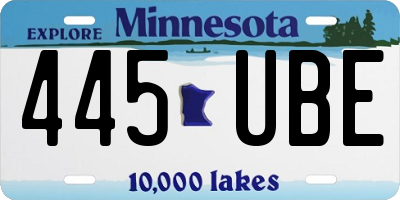 MN license plate 445UBE