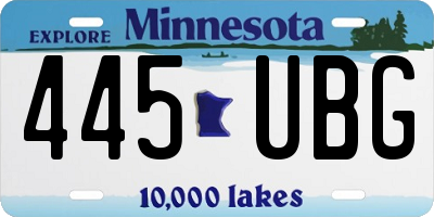 MN license plate 445UBG