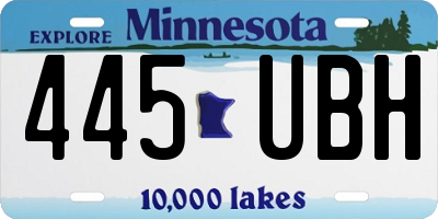 MN license plate 445UBH