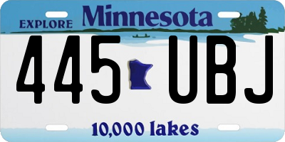 MN license plate 445UBJ