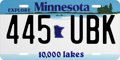 MN license plate 445UBK