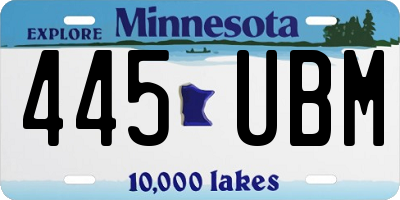 MN license plate 445UBM