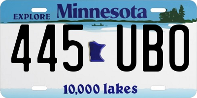 MN license plate 445UBO