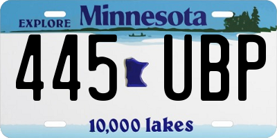 MN license plate 445UBP