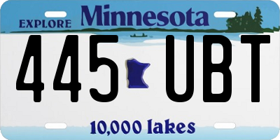 MN license plate 445UBT