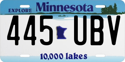 MN license plate 445UBV