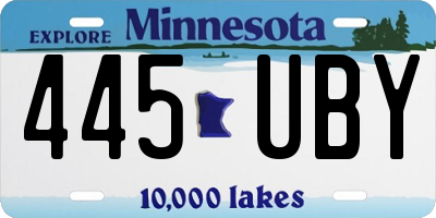 MN license plate 445UBY
