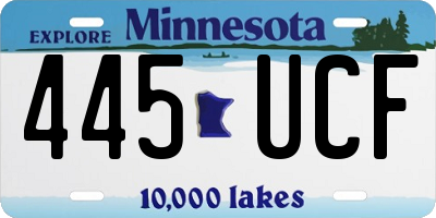 MN license plate 445UCF