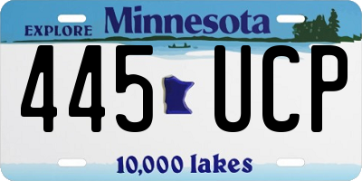 MN license plate 445UCP