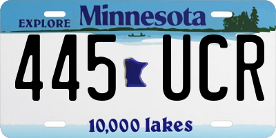 MN license plate 445UCR