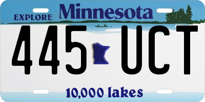 MN license plate 445UCT