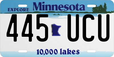 MN license plate 445UCU