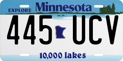 MN license plate 445UCV