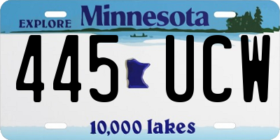 MN license plate 445UCW