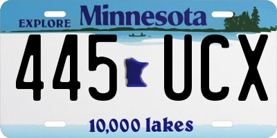 MN license plate 445UCX