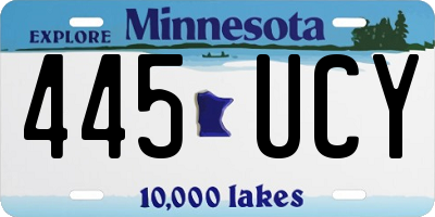 MN license plate 445UCY