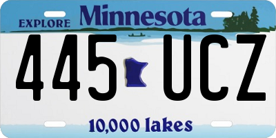 MN license plate 445UCZ