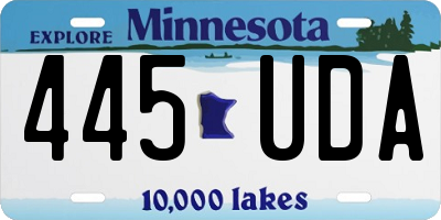 MN license plate 445UDA