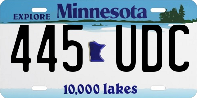 MN license plate 445UDC