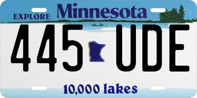 MN license plate 445UDE