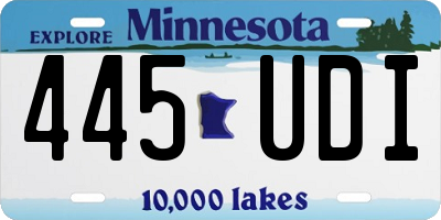 MN license plate 445UDI