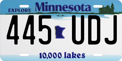MN license plate 445UDJ