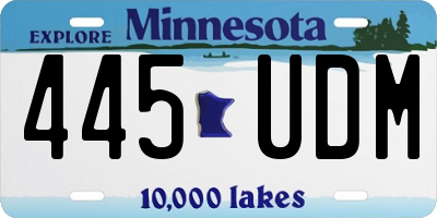 MN license plate 445UDM